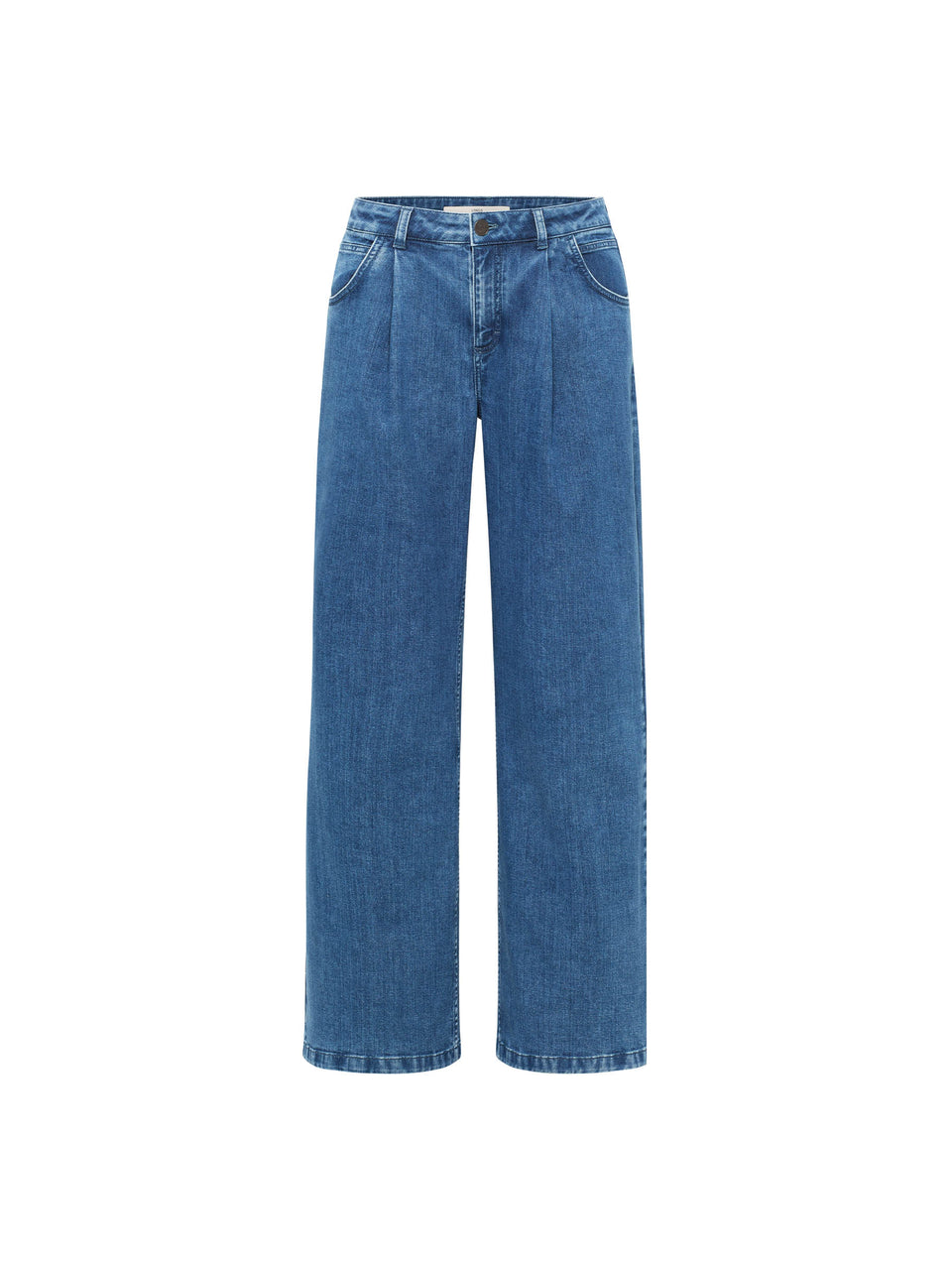 MARLENEJEANS (GOTS) mit Bundfalte - mid blue denim