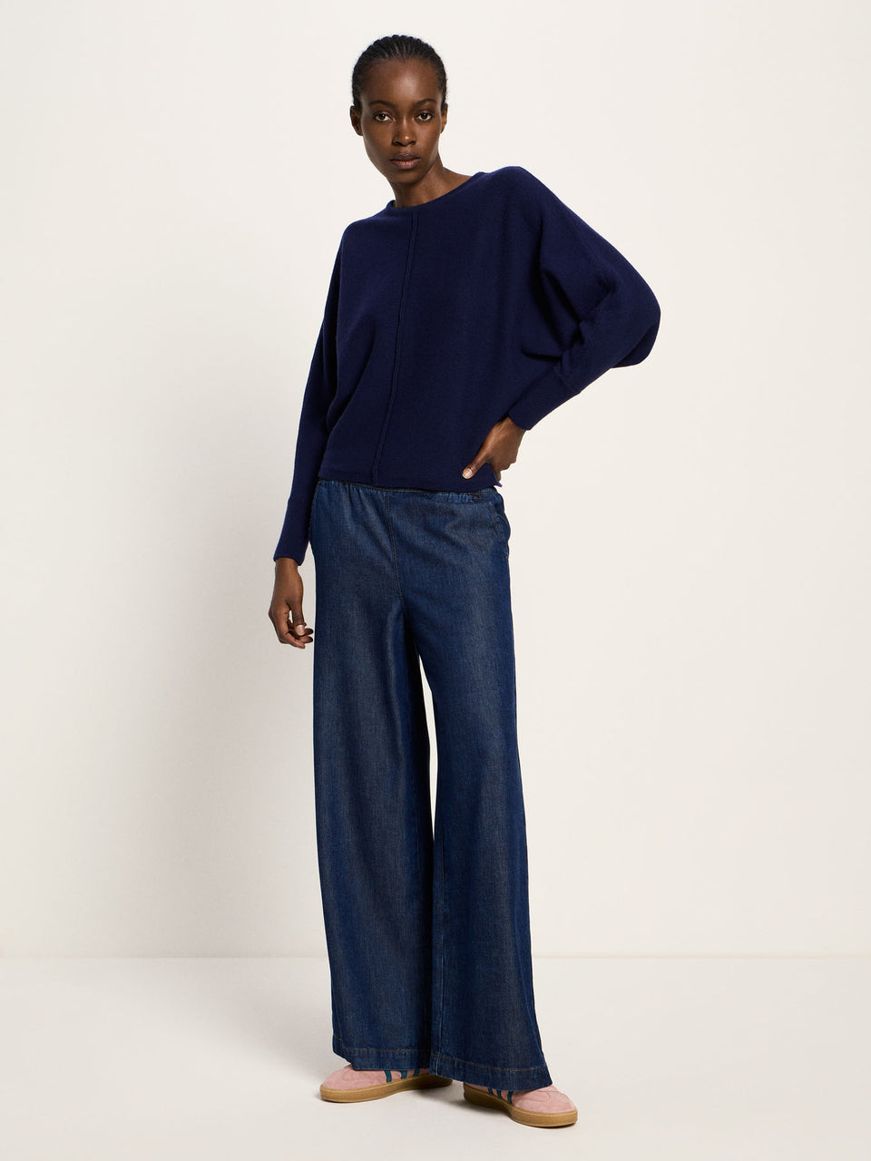 FLEDERMAUS PULLOVER (GOTS) - aus Bio-Schurwolle und Bio-Baumwolle - purple blue melange