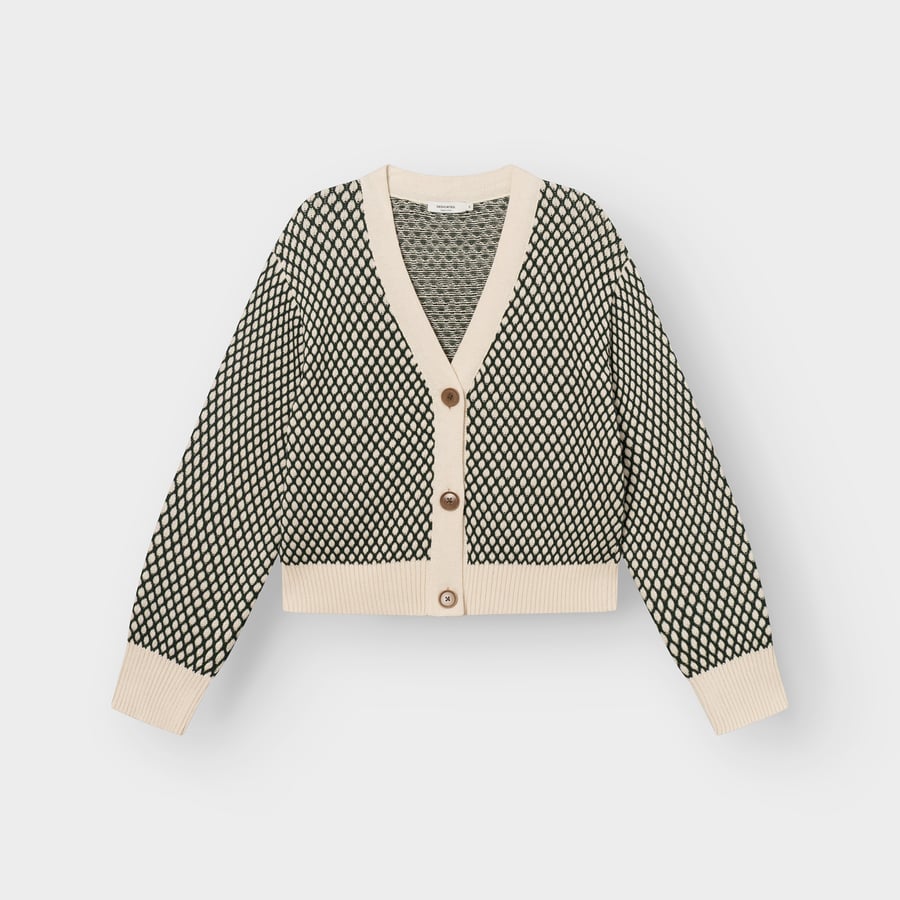 Cardigan Kanan Bubble Knit - Dark Green/Vanilla White Pine Grove