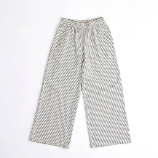 Hose Pants Rosa Long - Green/White Seersucker