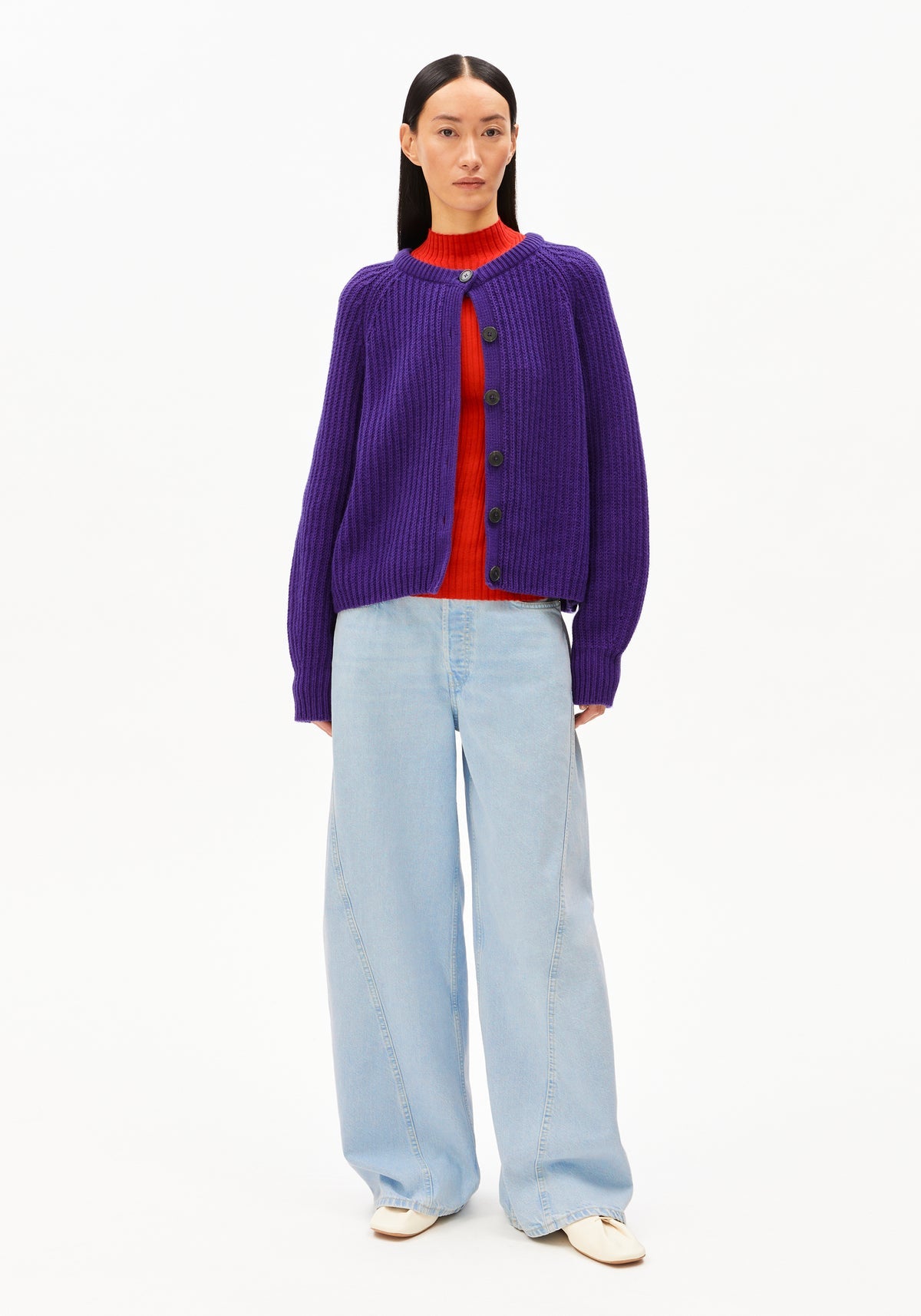 Strickjacke SELMAA - indigo lilac