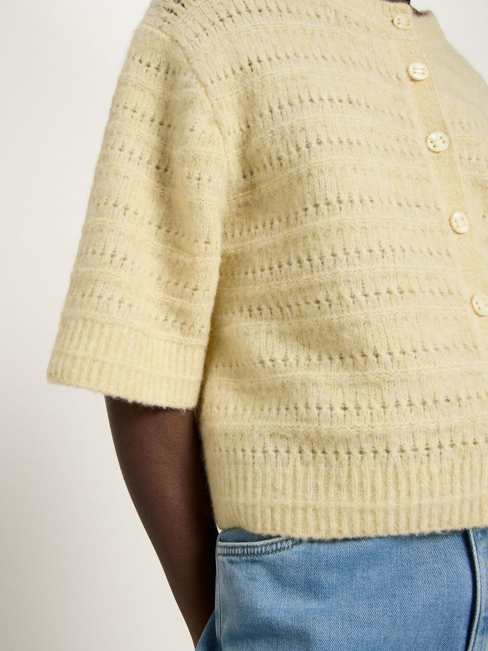 STRICKJACKE 3/4 Arm mit Ajour - aus Alpakawolle und Schurwolle