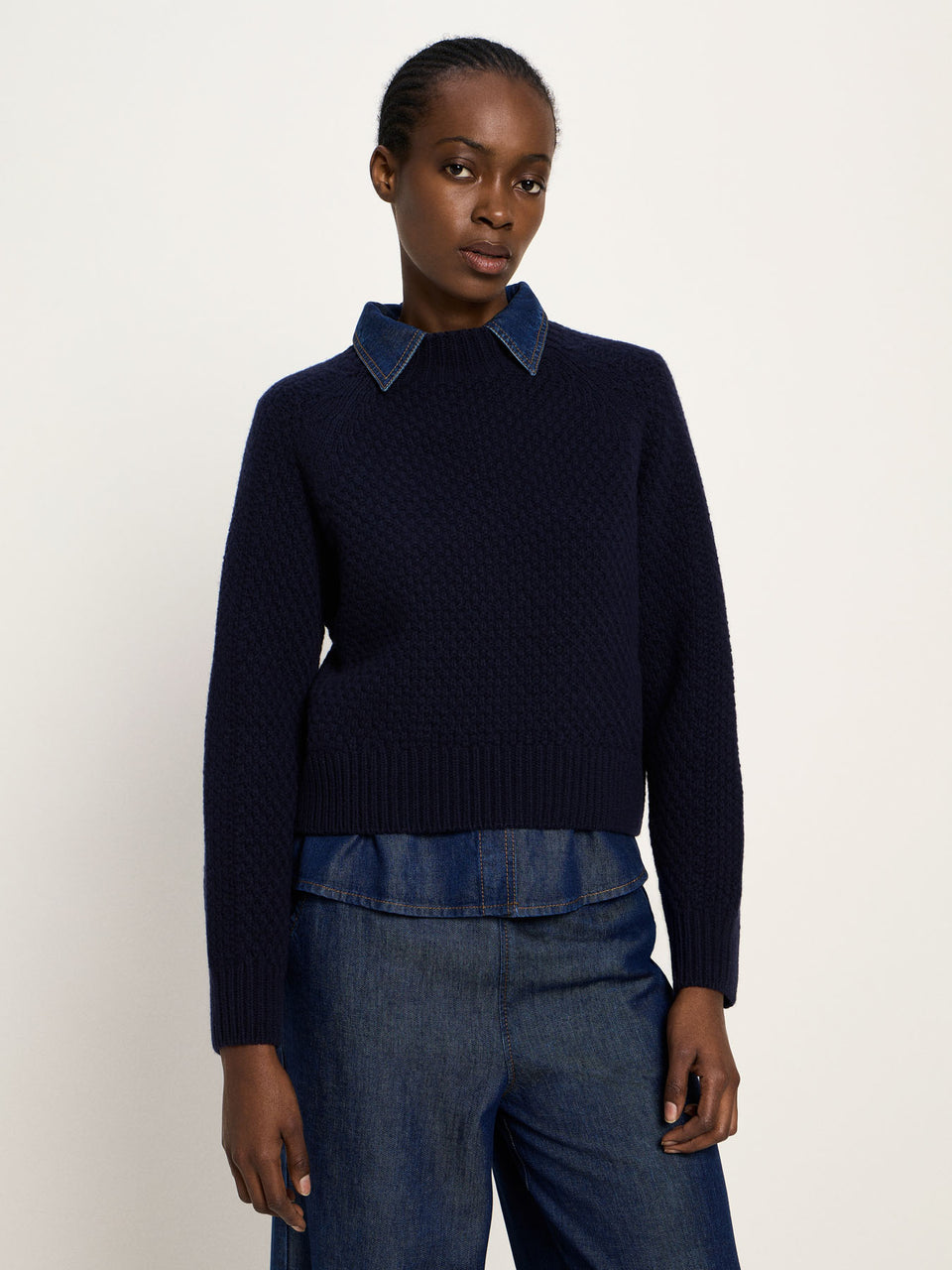 STRUKTURPULLOVER - aus Merinowolle und Kaschmir - diverse Farben