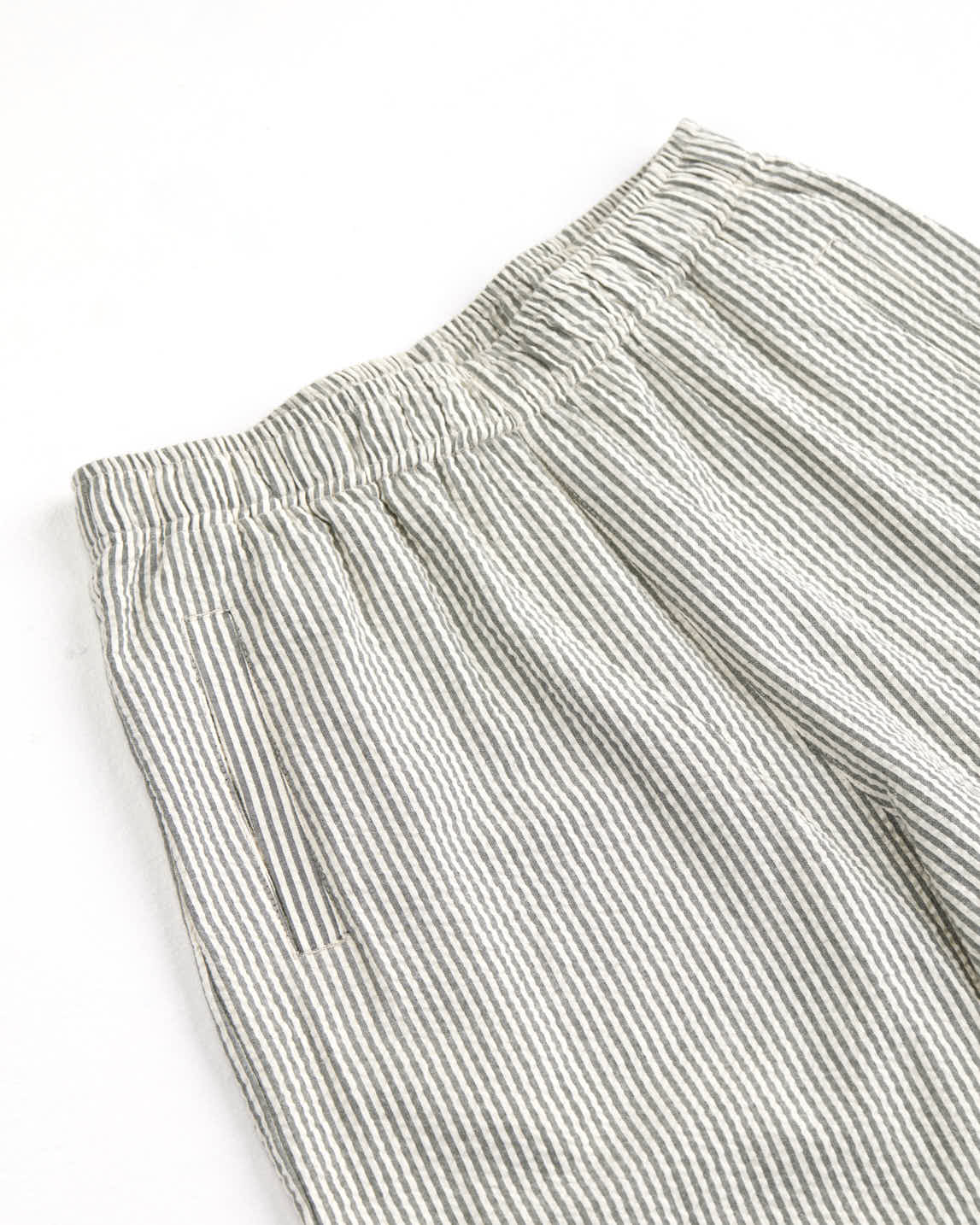 Hose Pants Rosa Long - Green/White Seersucker
