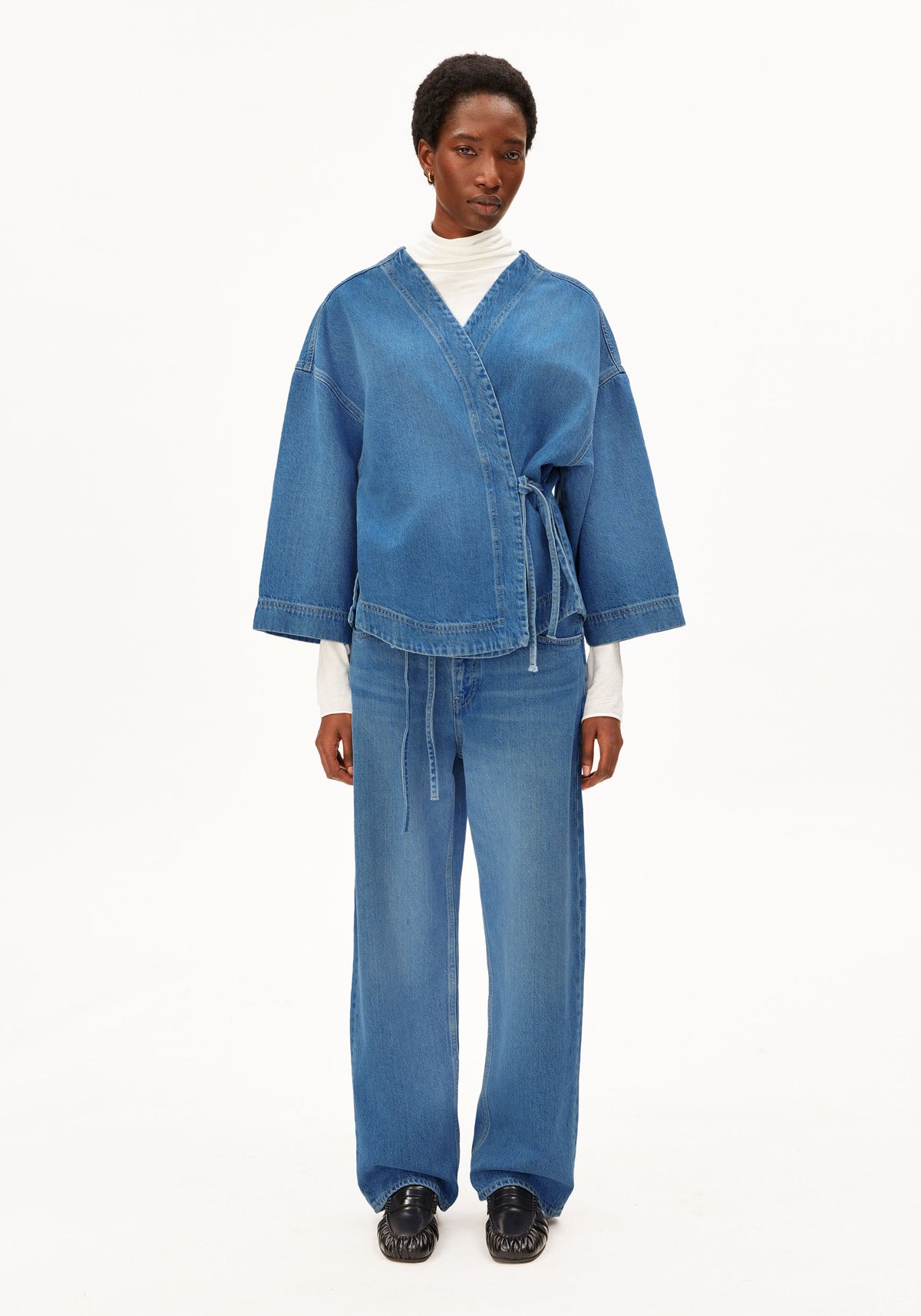 Jeans HAAYI LOW WAIST BAGGY - TENCEL™ LYOCELL MIX NON STRETCH aero