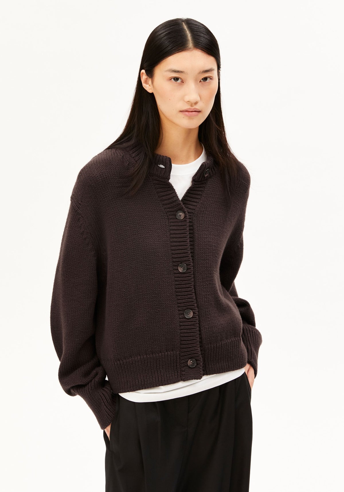 WINTER-BAUMWOLL-STRICKJACKE - claystone