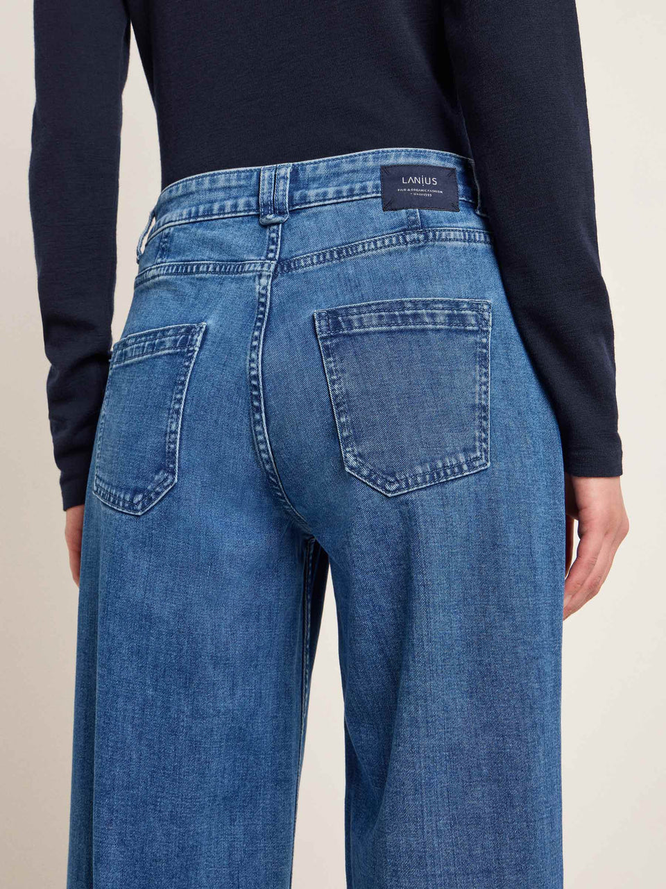 MARLENEJEANS (GOTS) mit Bundfalte - mid blue denim