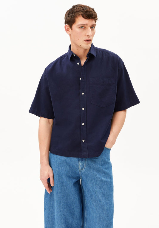 Shortsleeve Shirt COTTON LINO - tinted navy