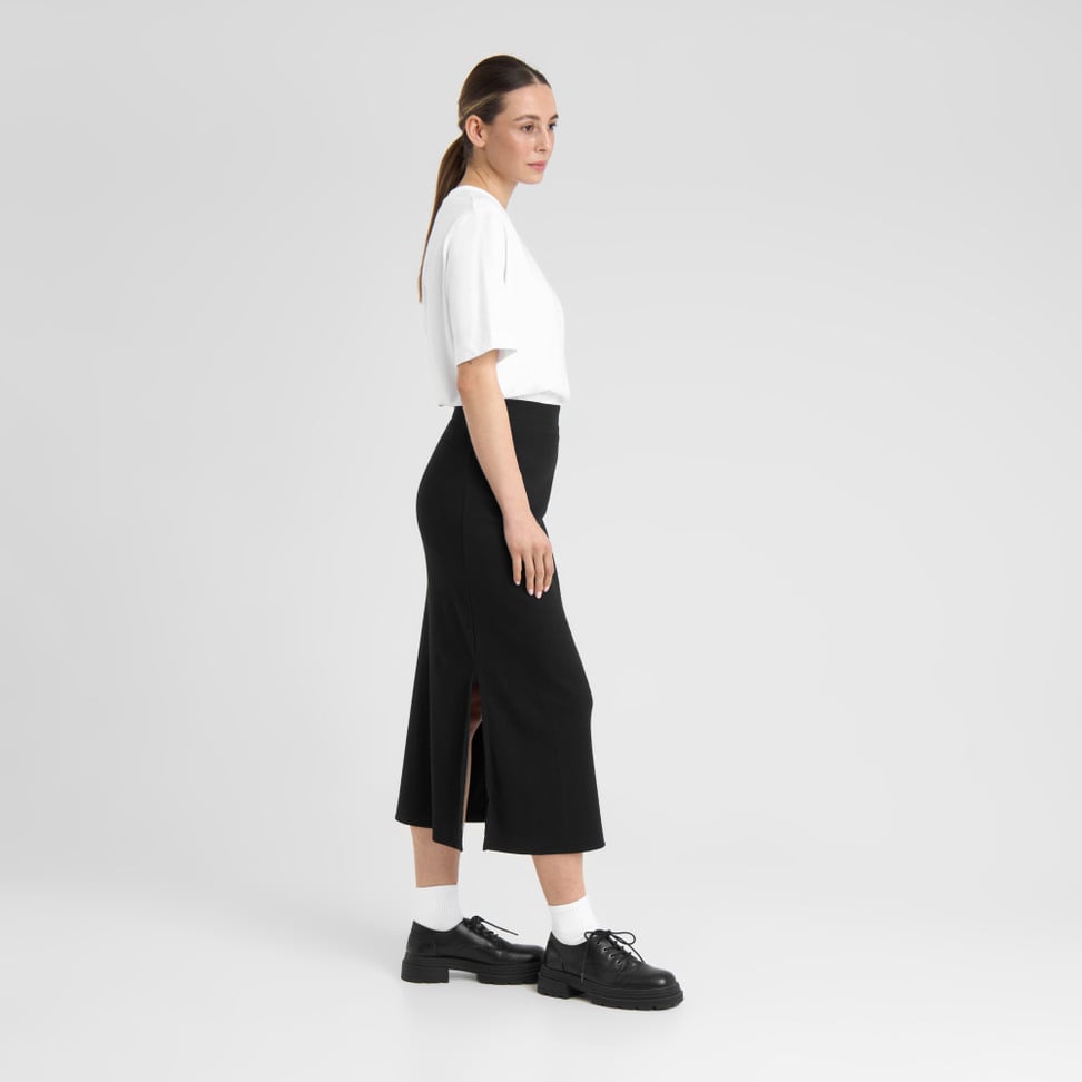 Rib Skirt Kvarnvik - black