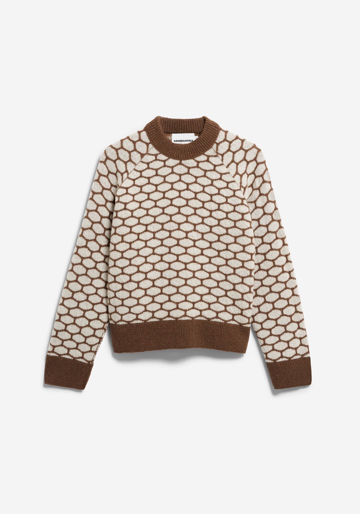 Pullover GEPUNKTETER WOLLSTRICKPULLOVER - Claystone Melange-Oatmilk