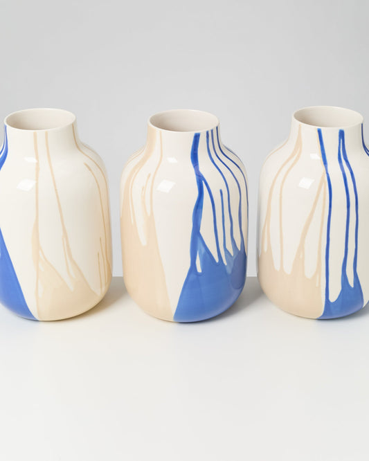 Vase Nuno L sand blau drip