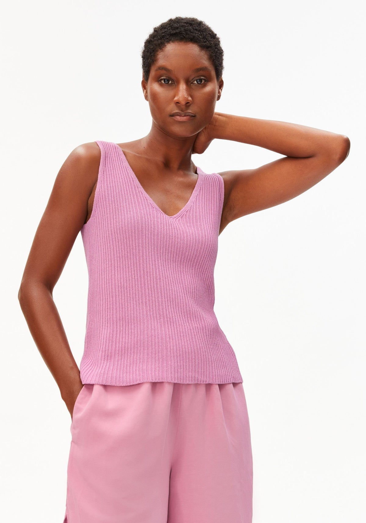 Stricktop LEINEN-MIX - washed berry