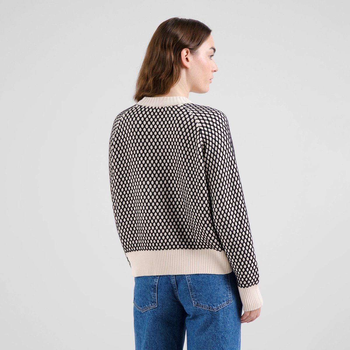 Sweater Husie Bubble Knit - Black/Vanilla White