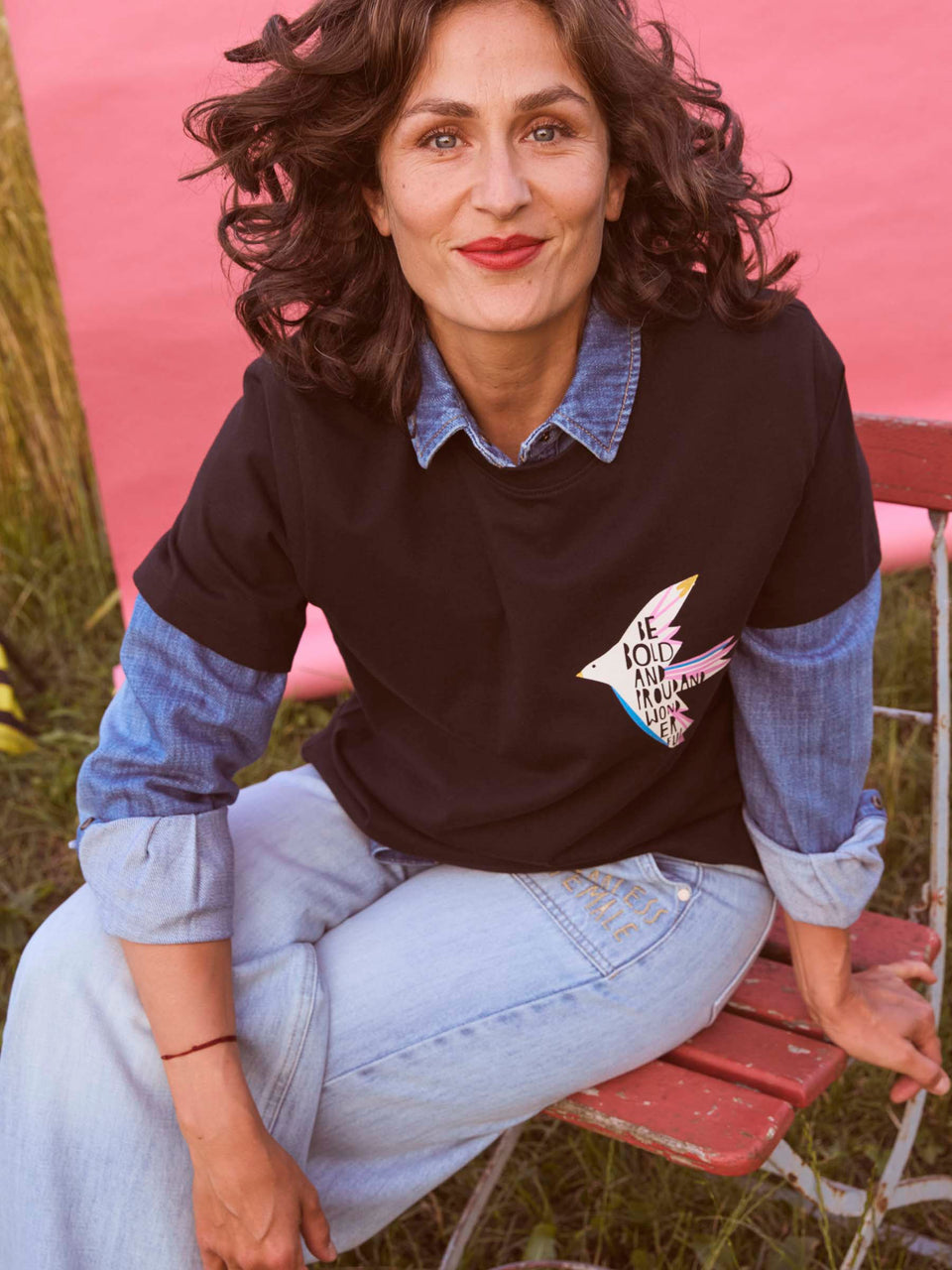 Statementshirt (GOTS) - Bird, black - {LANIUSxTCC}