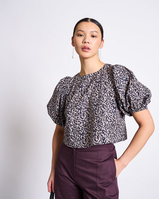 CROPPED ORGANIC COTTON BLOUSE OLMOS - verschieden Farben