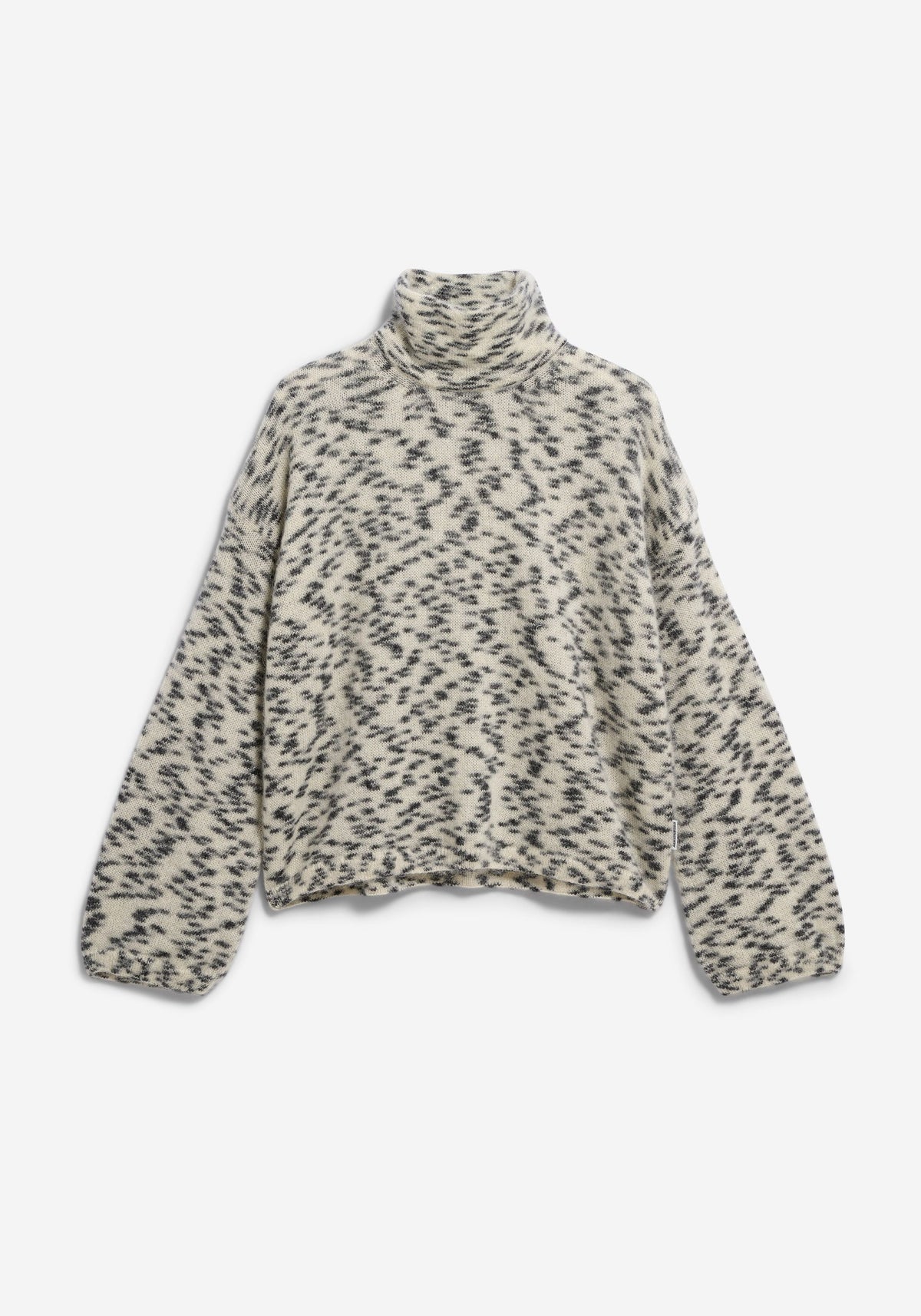 Pullover GEPUNKTETER  MOHAIR-MIX STRICKPULLOVER - Oatmilk-Black