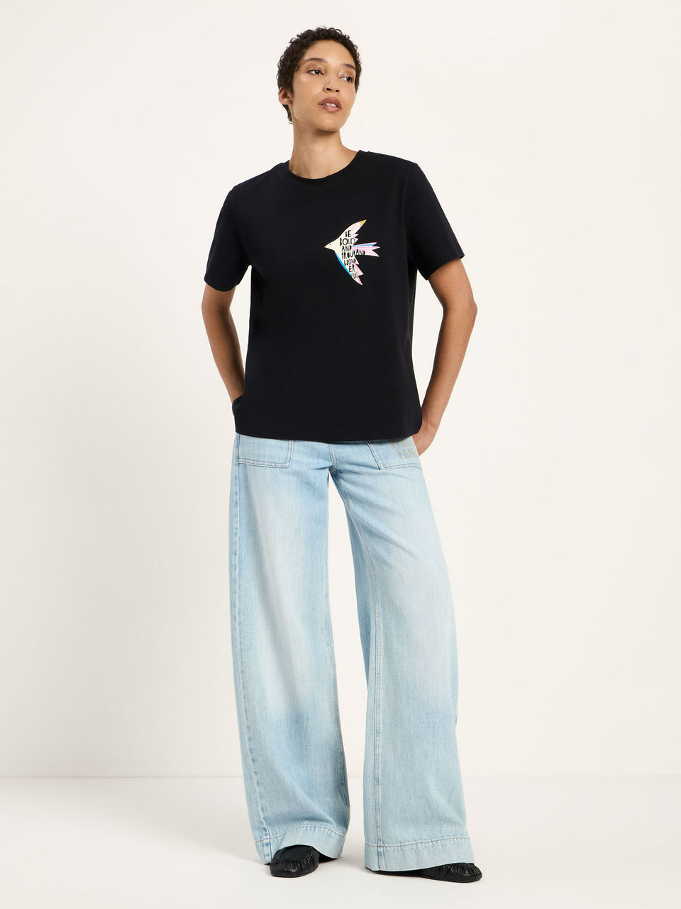 Statementshirt (GOTS) - Bird, black - {LANIUSxTCC}