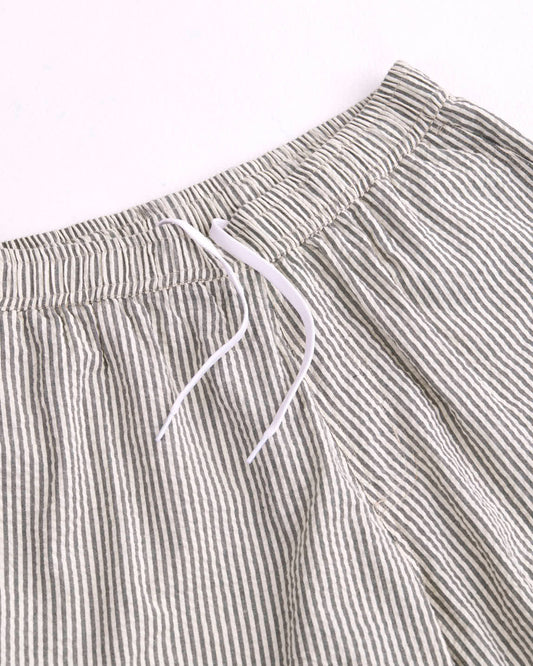 Hose Rishi Shorts - Green/White Seersucker