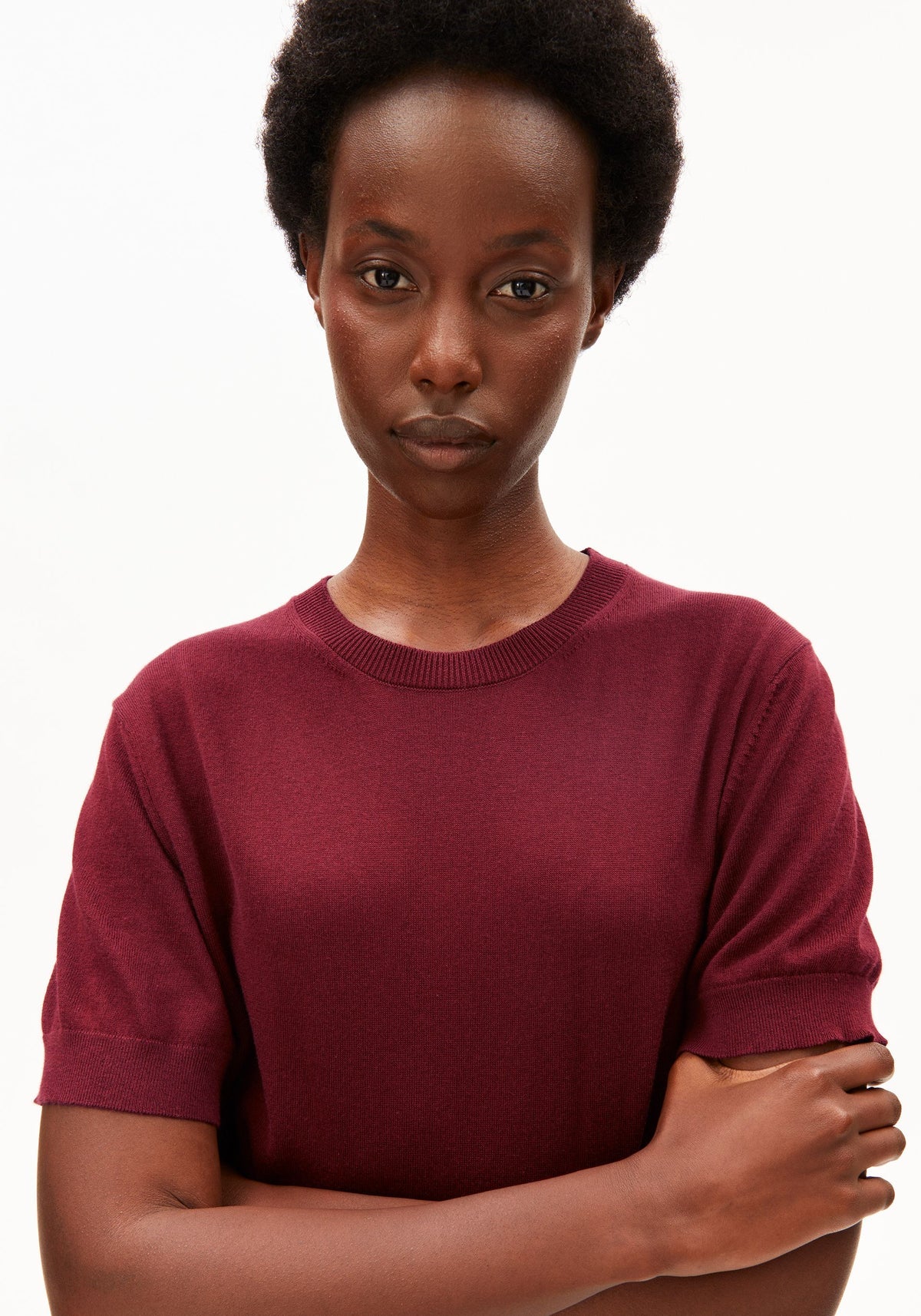 Feinstrickpullover Kurzarm/ Strickshirt FINE S SL - diverse Farben