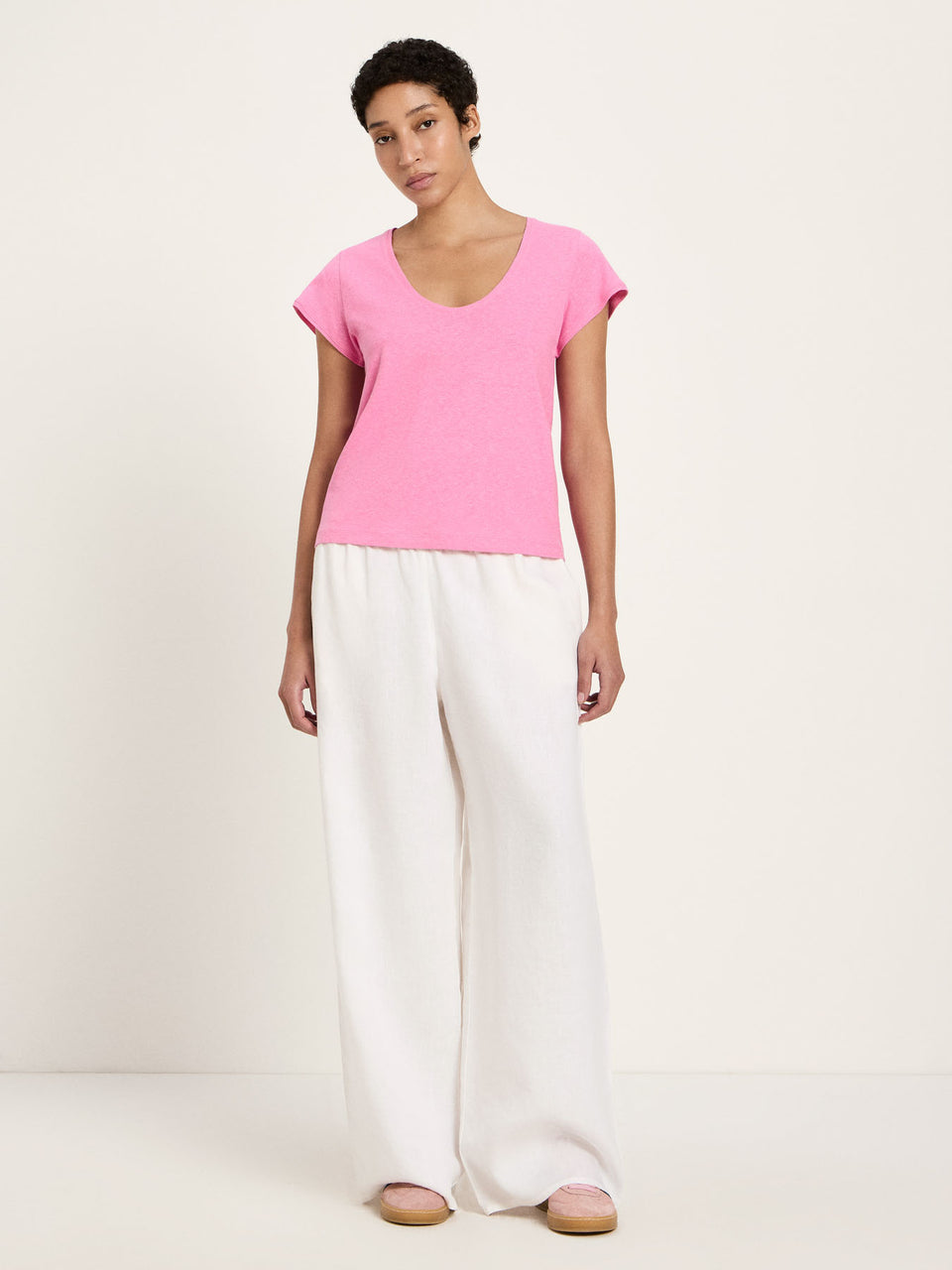 SHIRT mit tiefem Ausschnit (OCS) - bright orchid