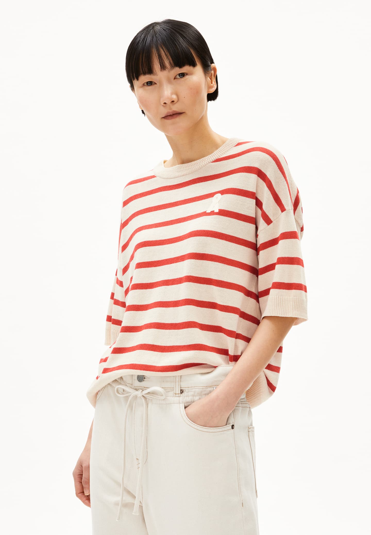 Strickshirt LIZAA LINO STRIPES - diverse Farben