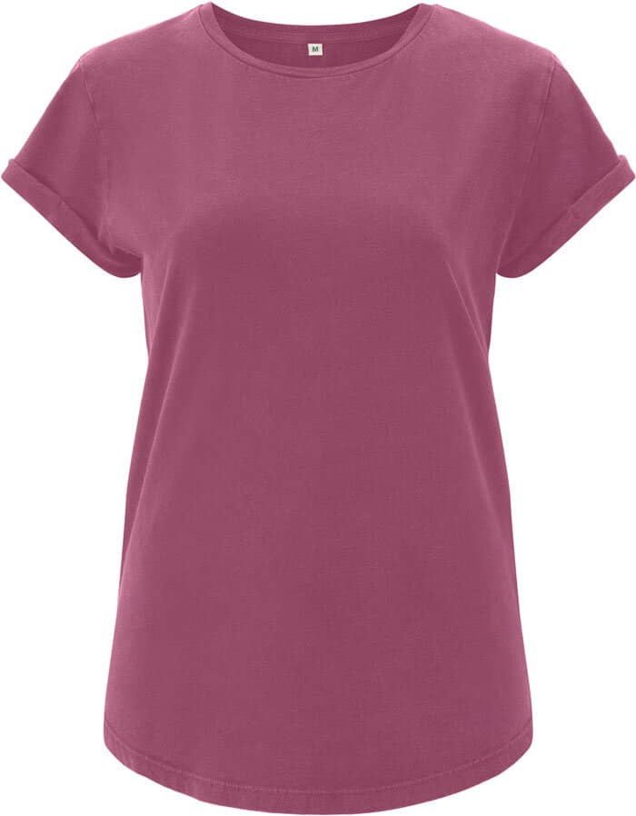 T-Shirt Rolled Up Sleeve aus Biobaumwolle in diversen Farben