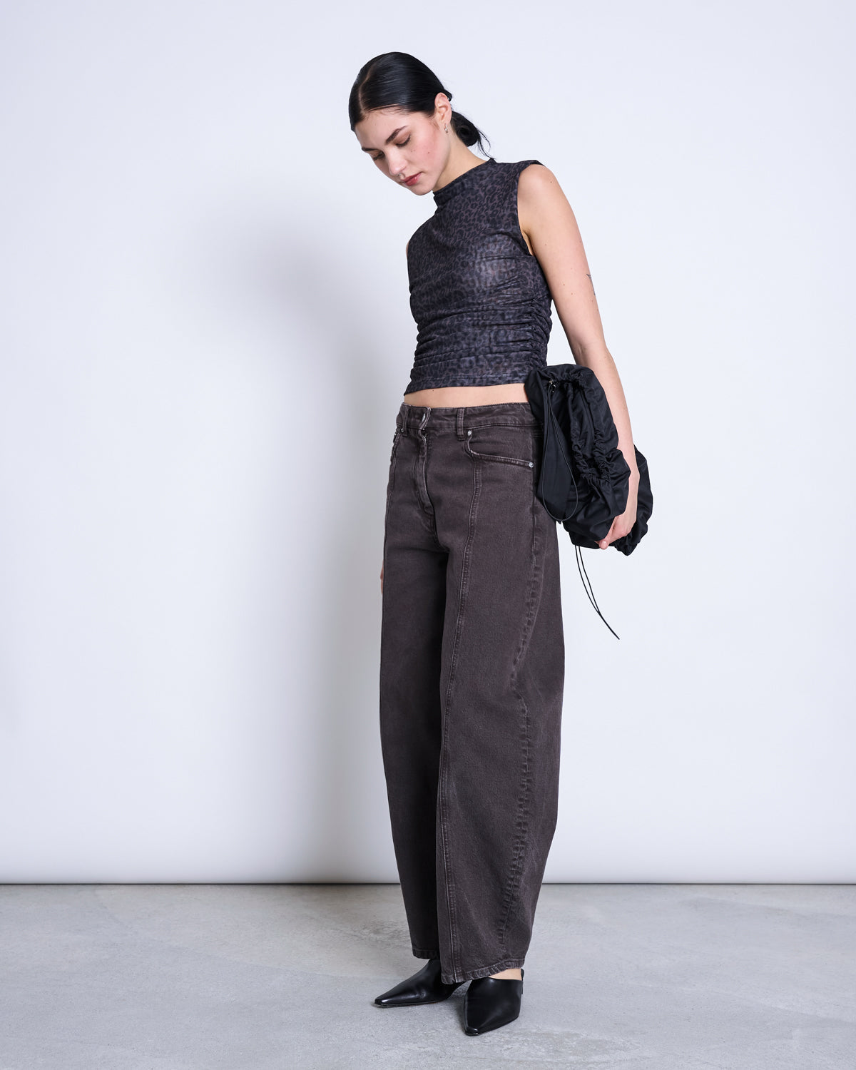 RUFFLE MESH TOP LAGUNA - verschiedene Farben