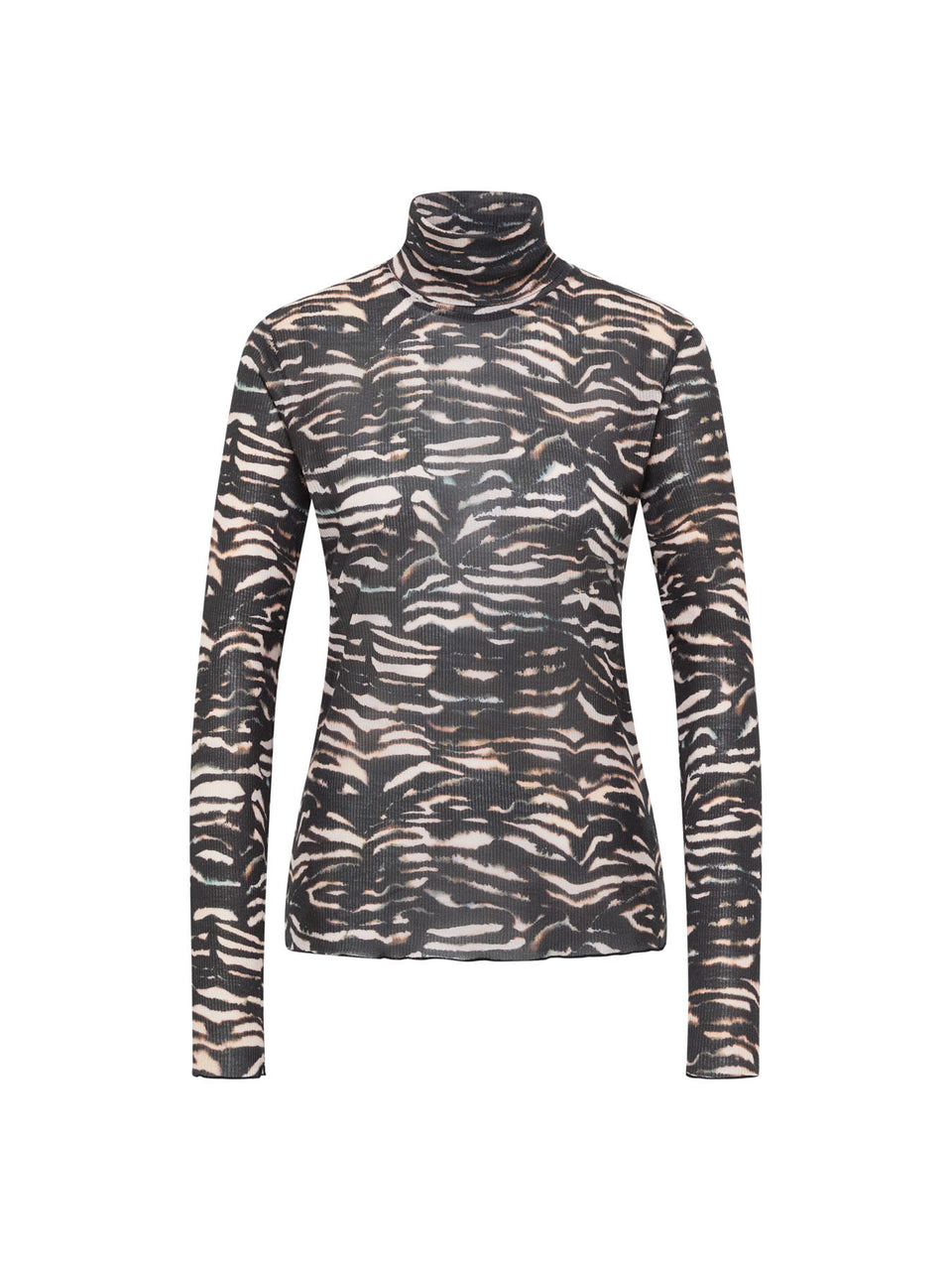 Rollkragenshirt aus TENCEL™ - animal stripes