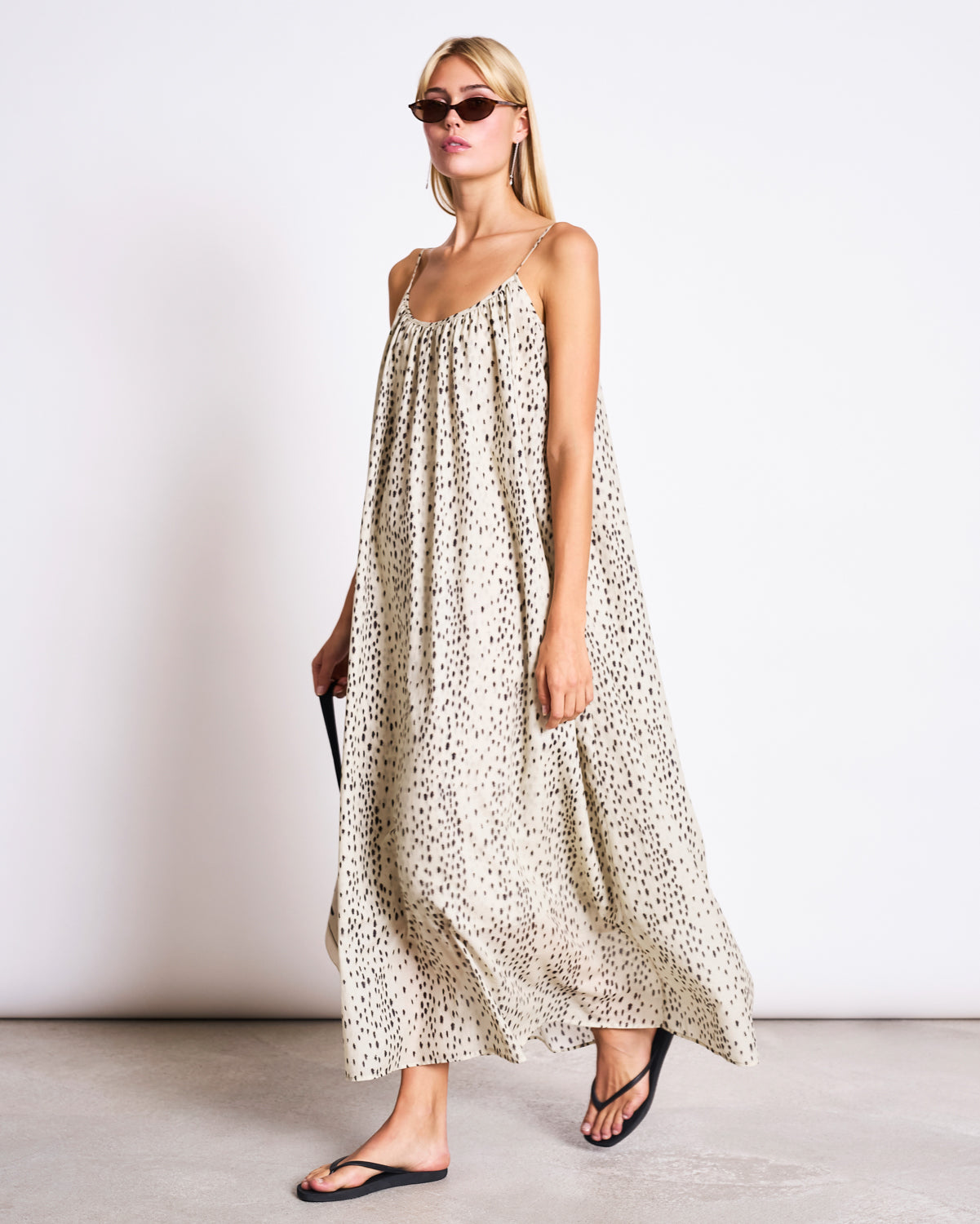 SPAGHETTI MAXI DRESS TOVA - Dalmatian dots