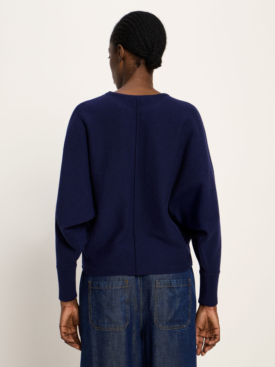 FLEDERMAUS PULLOVER (GOTS) - aus Bio-Schurwolle und Bio-Baumwolle - purple blue melange