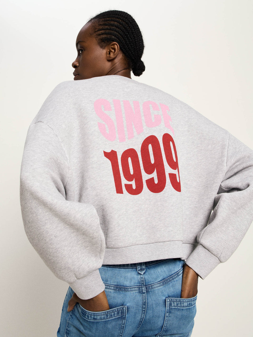 STATEMENTSWEATSHIRT (GOTS) - aus Bio-Baumwolle - grey melange/heart