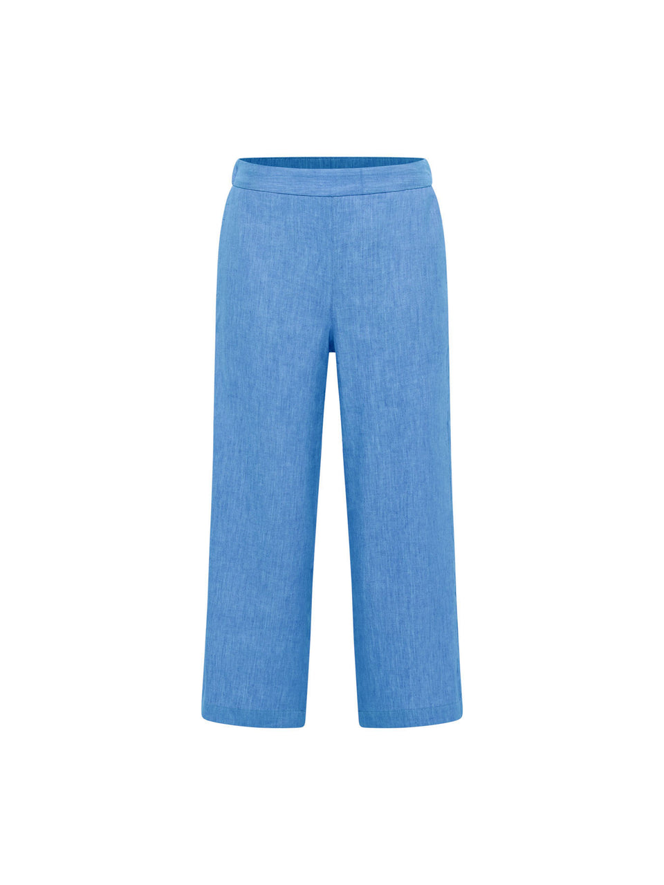 Hose CULOTTE (OCS) aus Leinen und Bio-Baumwolle - lapis/ creme