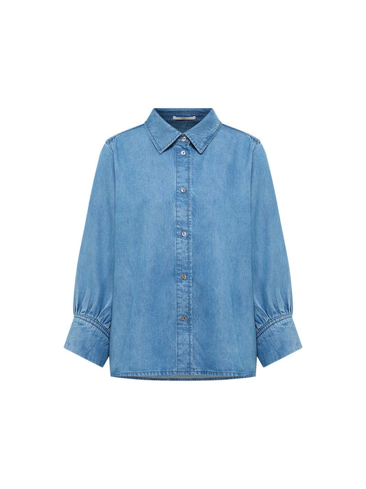 JEANS BLUSE - aus TENCEL™ - mid blue denim