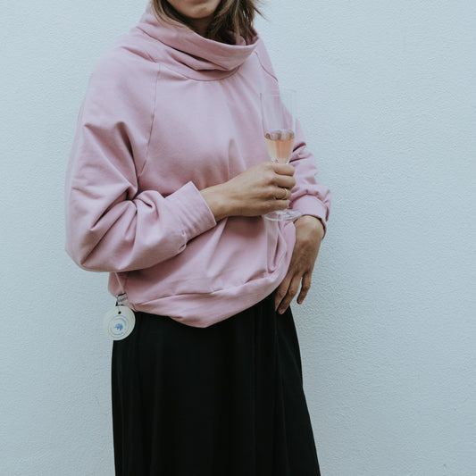 cropped Pulli mit Schalkragen