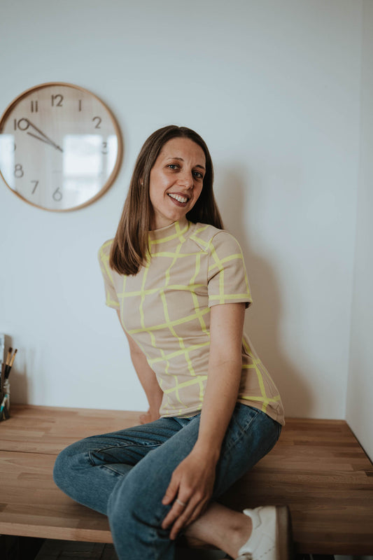 Rollkragen-Pullover kurzarm für Frauen