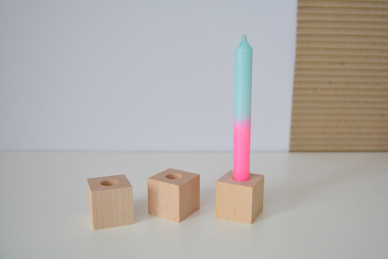 Holz-Kerzenhalter (klein) für Geburtstagskerzen (1 Stück)