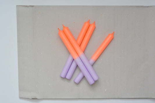 Stabkerze orange & lila (No 5)