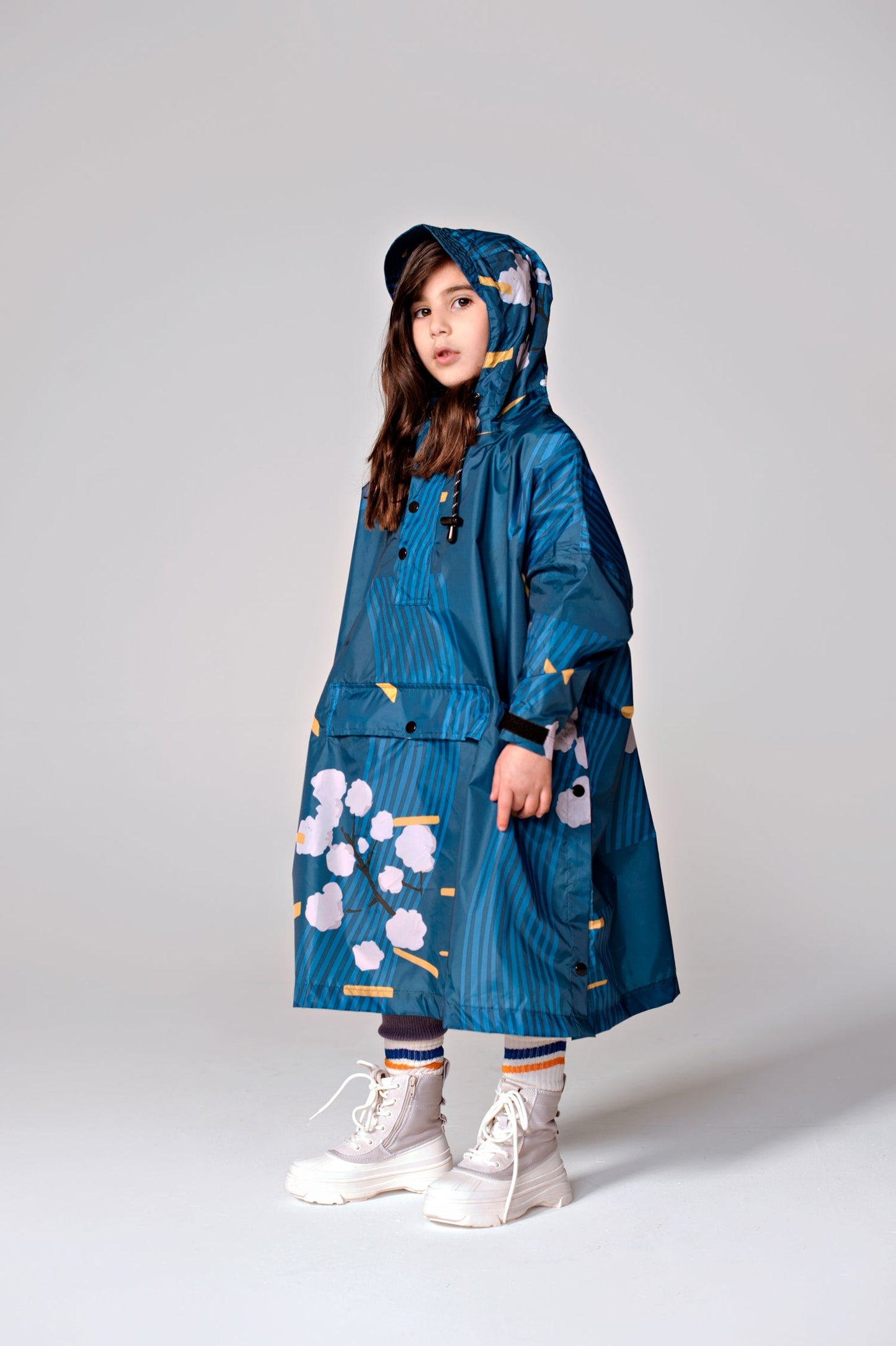 Japanese Blossom Kids Poncho - Kinder Regenponcho