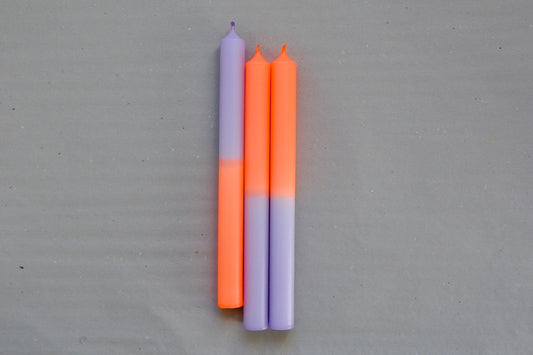 Stabkerze orange & lila (No 5)