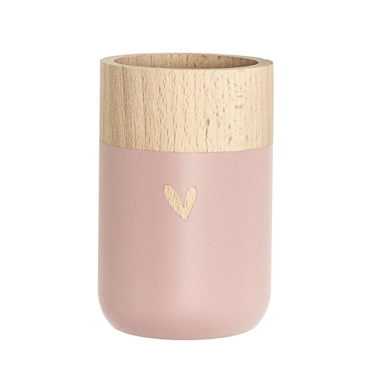 Kleine Holz-Blumenvase "Herz"