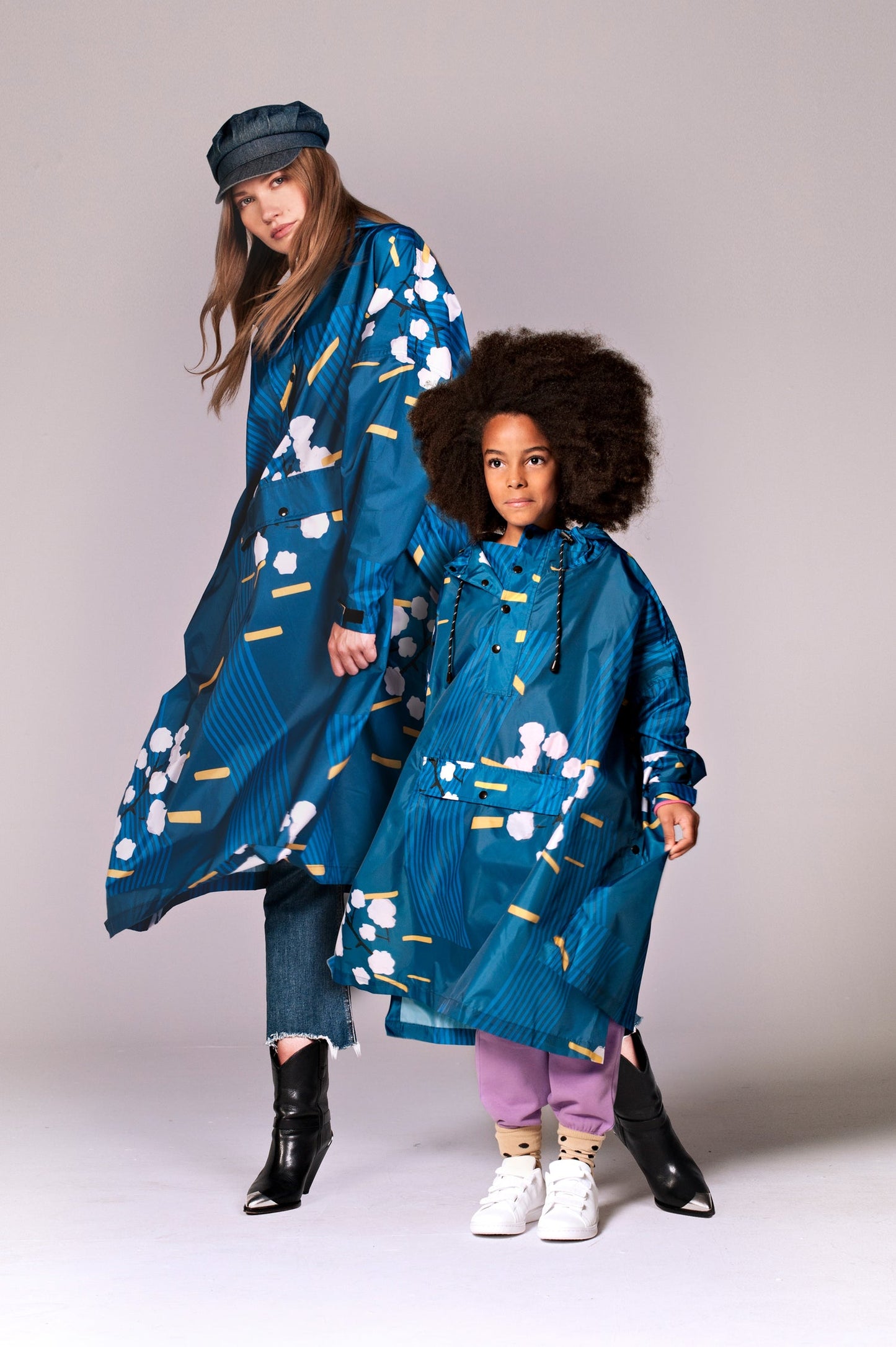 Japanese Blossom Kids Poncho - Kinder Regenponcho